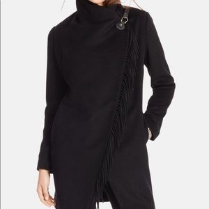 Ralph Lauren Fringe Trim Asymmetrical Wrap Coat XL